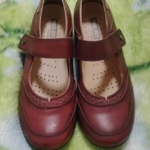 Pikolinos Burgundy Mary Jane's Worn 1X Sz 38 8